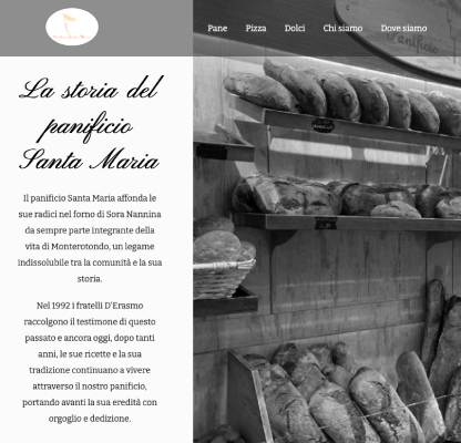 sito web wordpress Panificio santa maria progetto
