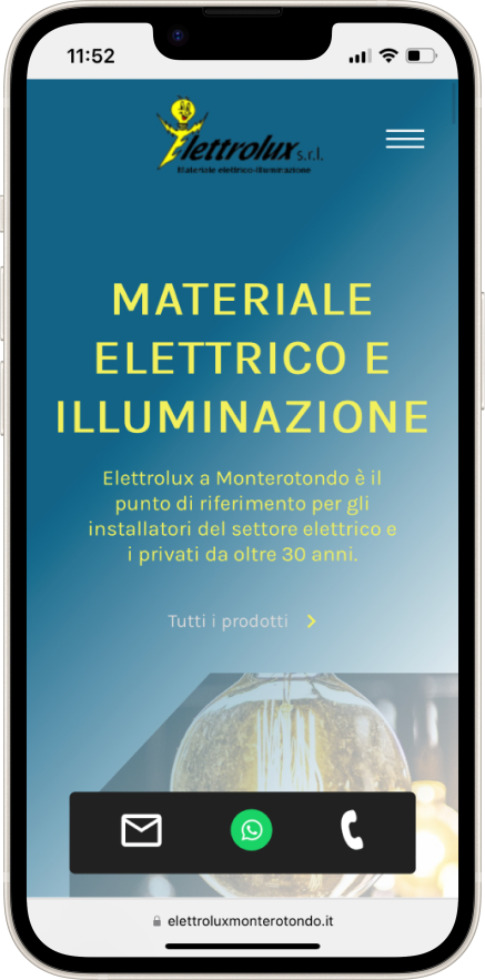 sito web aziendale elettrolux monterotondo versione mobile