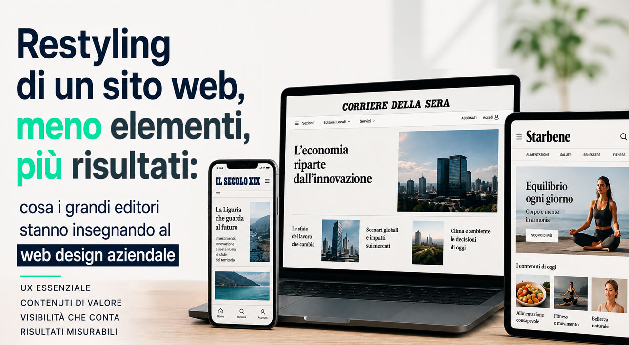 Restyling di un sito web, meno elementi, più risultati: cosa i grandi editori stanno insegnando al web design aziendale